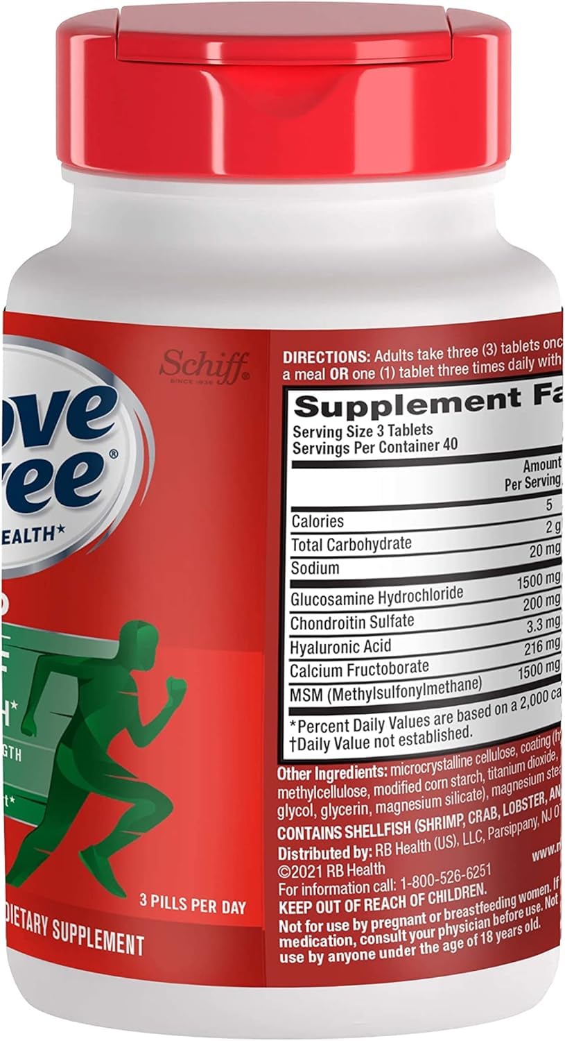 Schiff Move Free Advanced: etiqueta que resalta MSM 1500 mg para articulaciones
