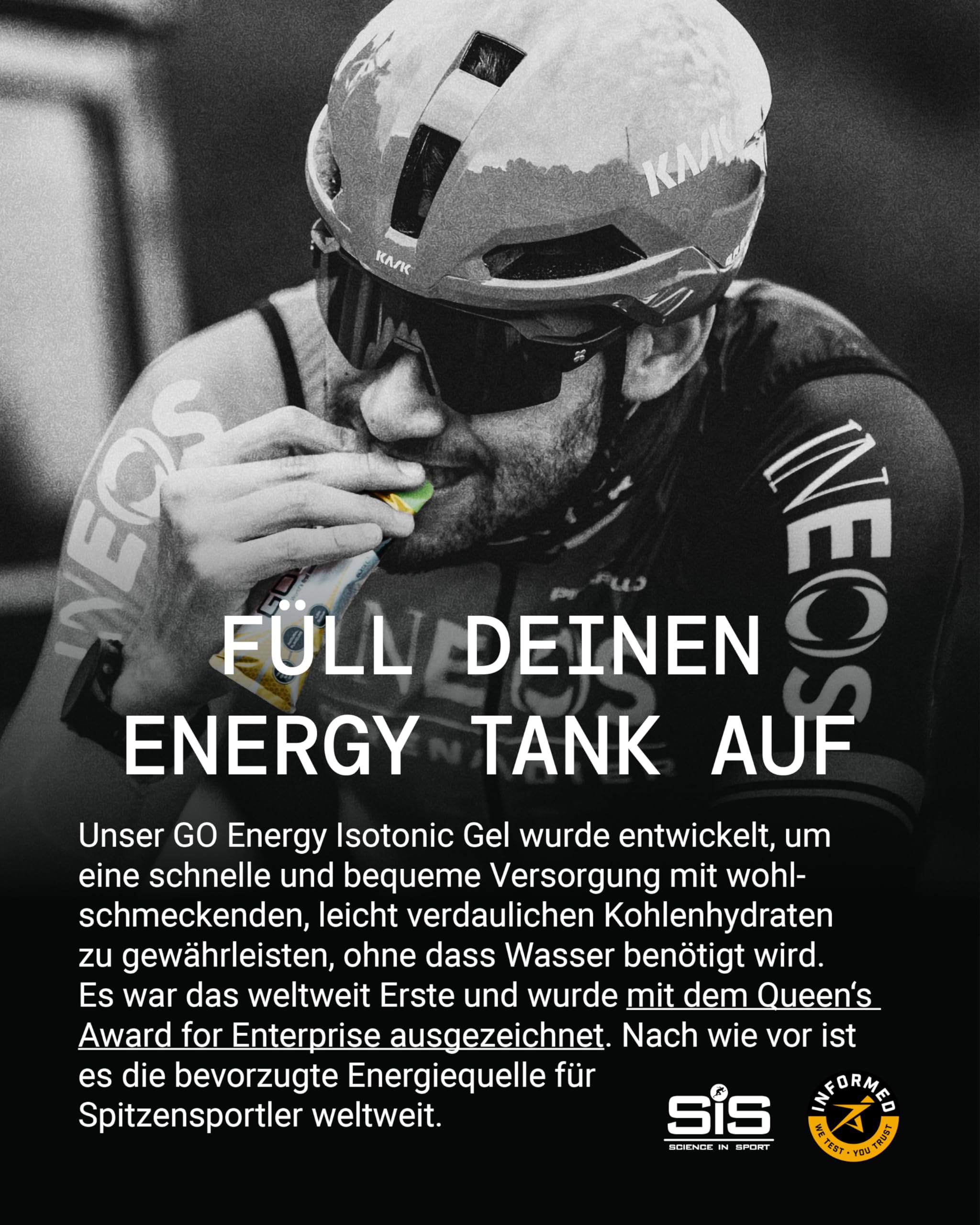 GO Gel isotónico, uso en carrera para carbohidratos disponibles.
