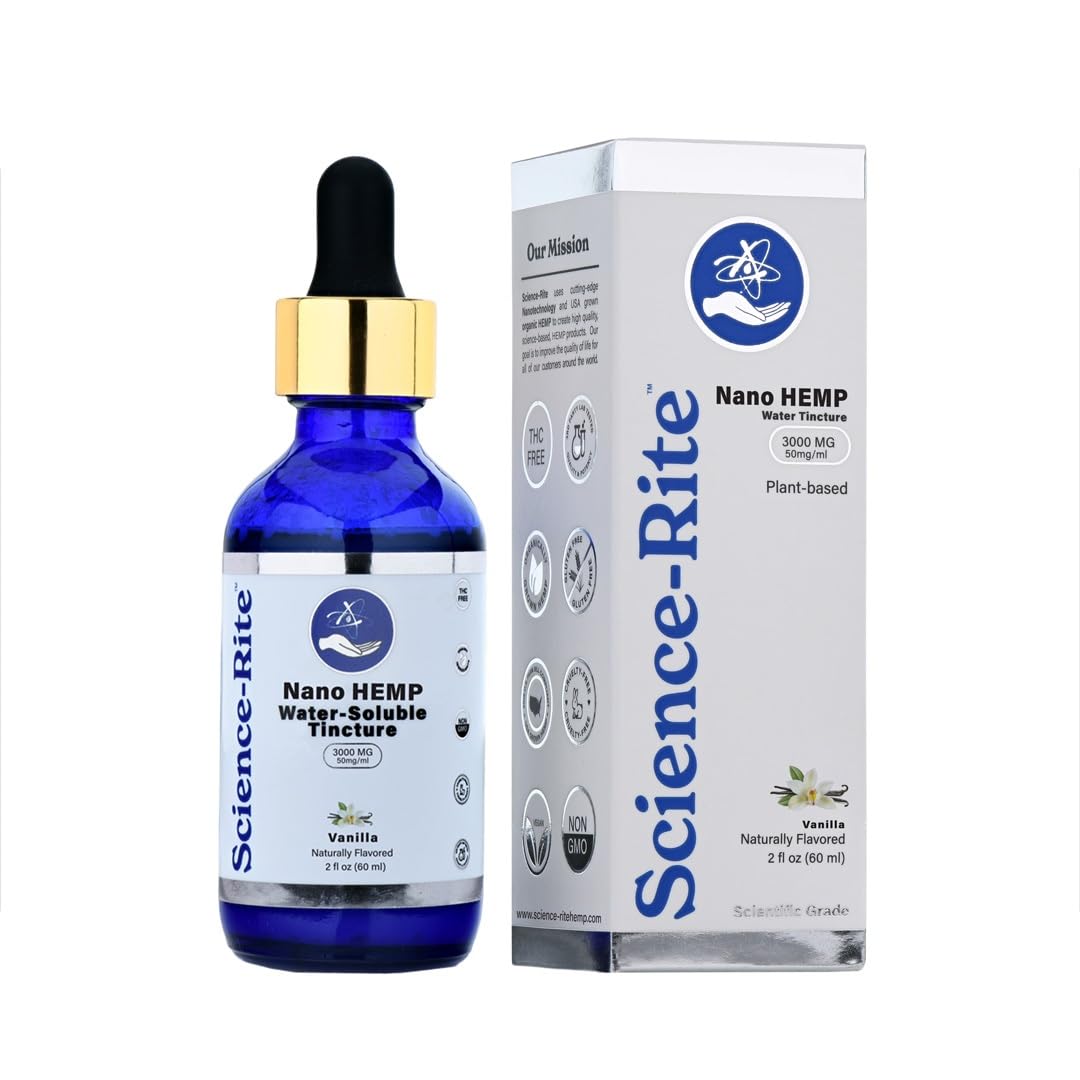 Science-Rite Nano Cáñamo Hidrosoluble en botella para uso diario