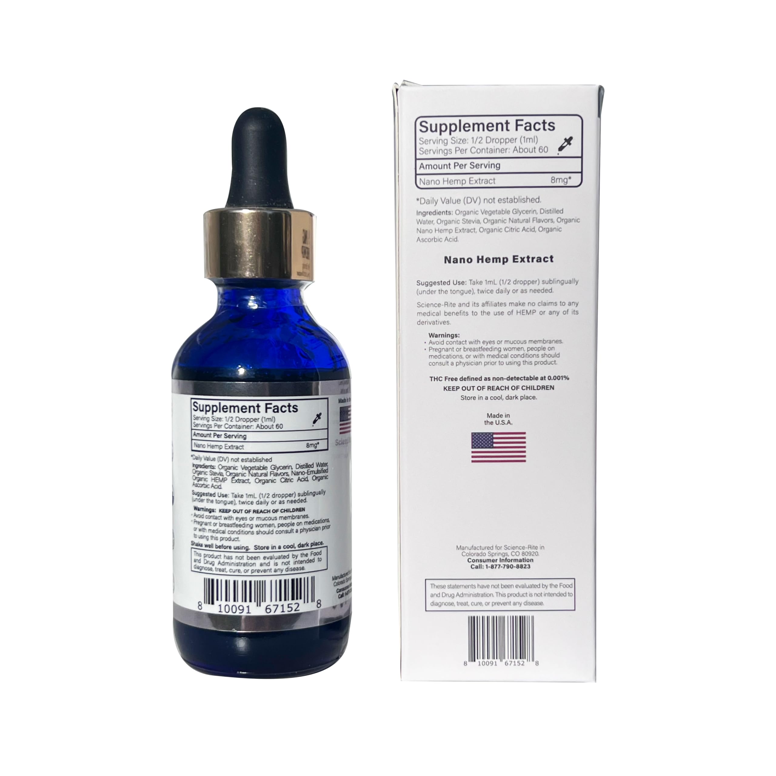 Science-Rite Nano Hemp, formato práctico para consumo diario en casa.
