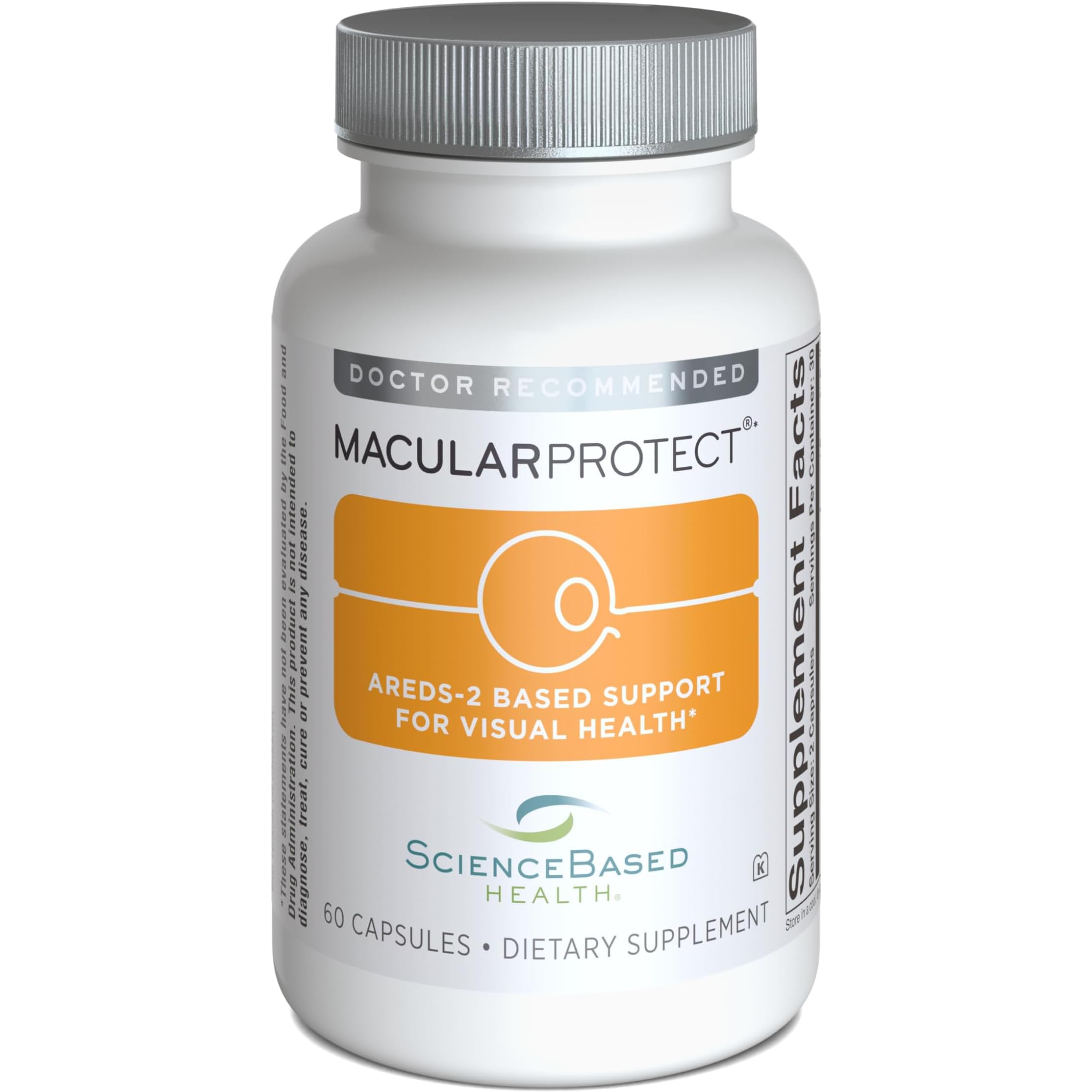 MacularProtect de ScienceBased Health, botella de 60 cápsulas para apoyo ocular diario.