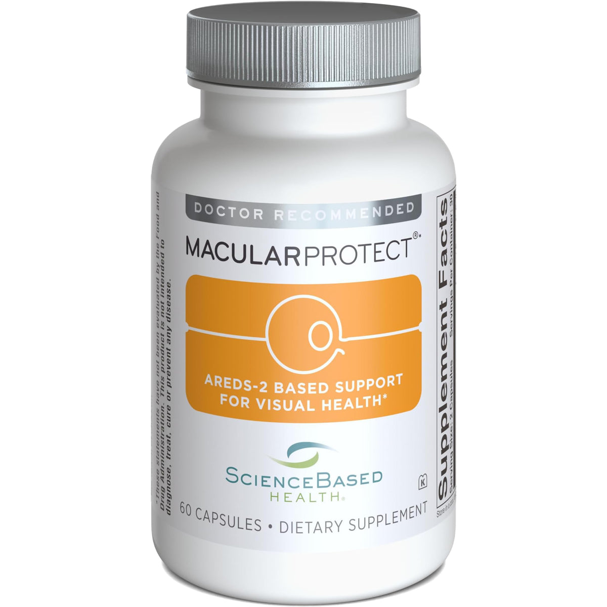 MacularProtect de ScienceBased Health, botella de 60 cápsulas para apoyo ocular diario.