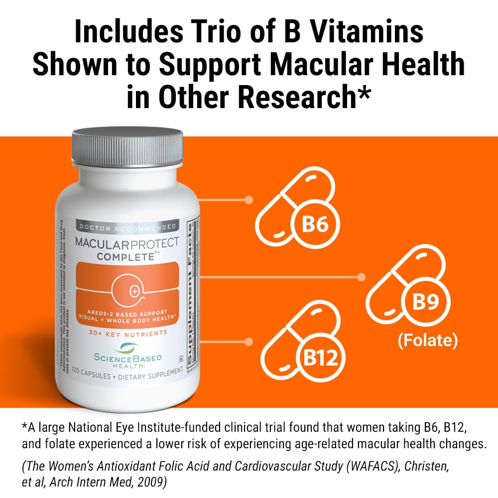 ScienceBased Health MacularProtect Complete botellas: cápsulas fáciles de tragar para constancia diaria