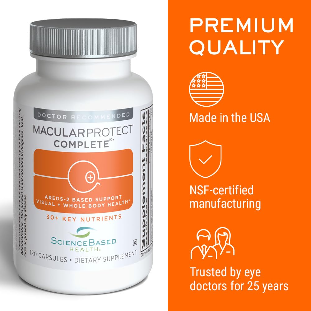 ScienceBased Health MacularProtect Complete nutrientes-clave: más de 30 nutrientes para antioxidante diario