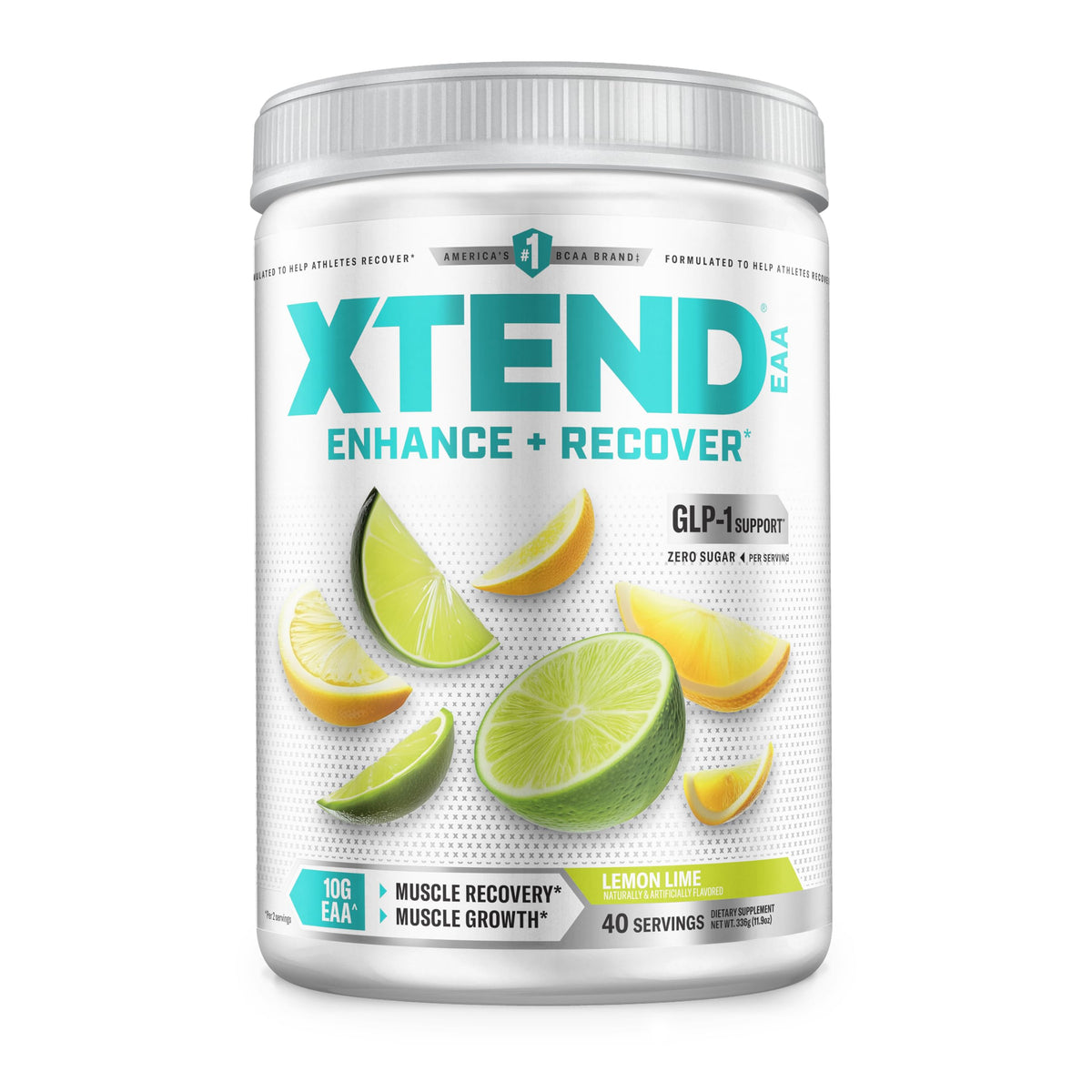 Xtend Scivation EAA + BCAA polvo sabor limón lima para hidratación durante el entrenamiento.