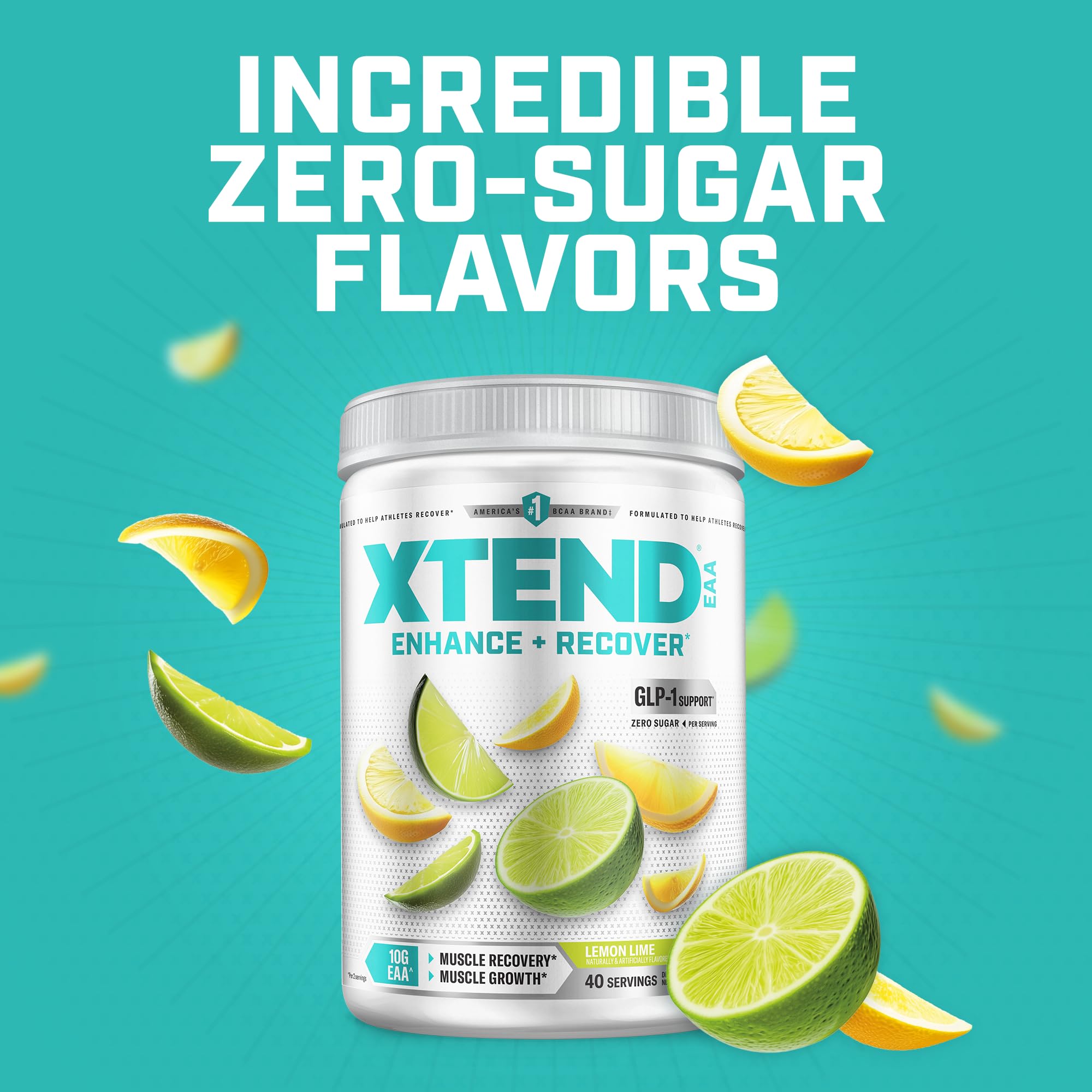 Xtend sabor limón lima sin azúcar, opción refrescante para hidratación intra o post.