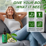 SCORDOM Soursop Bitters ingredients scene with Sea Moss Turmeric and herbs