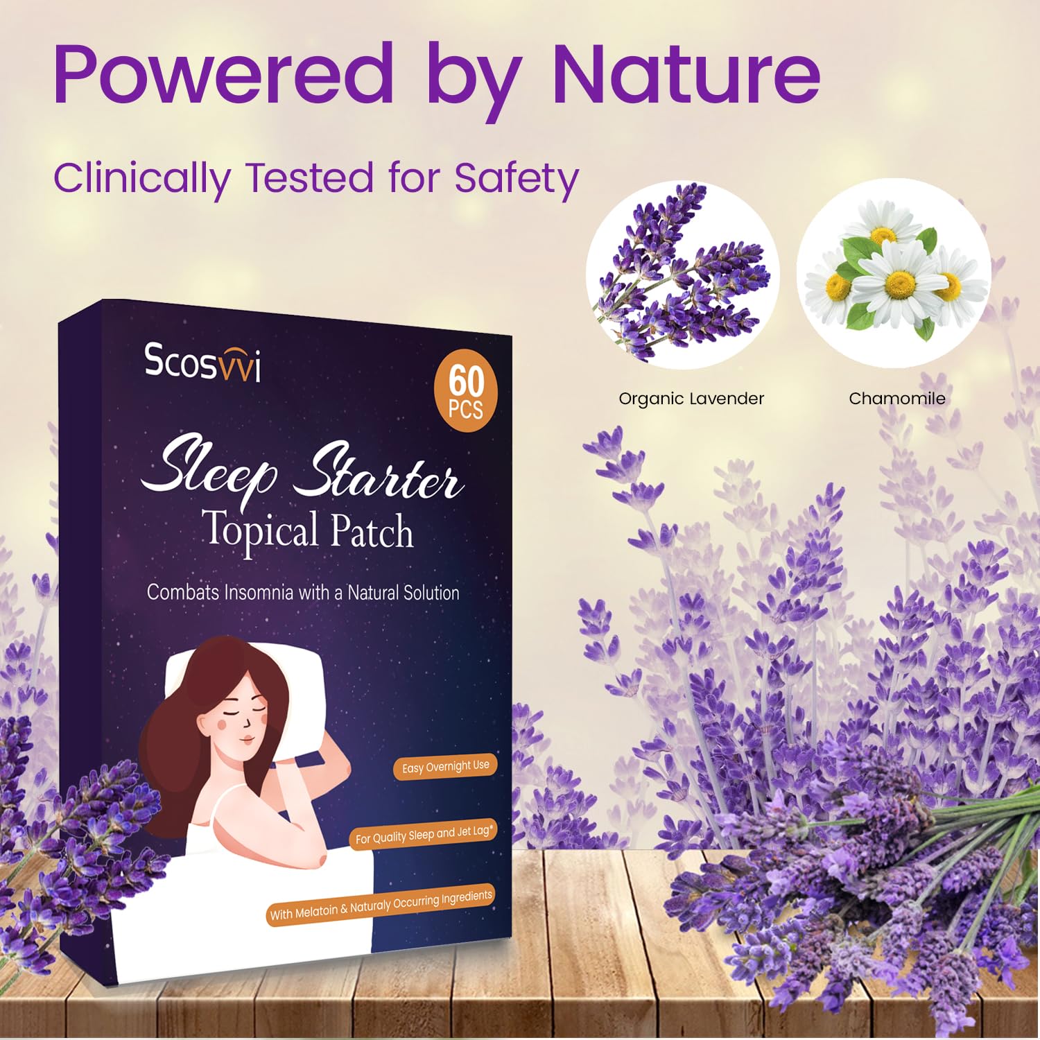 Parche Scosvvi para sueño: aplicación en cuello para confort al dormir.