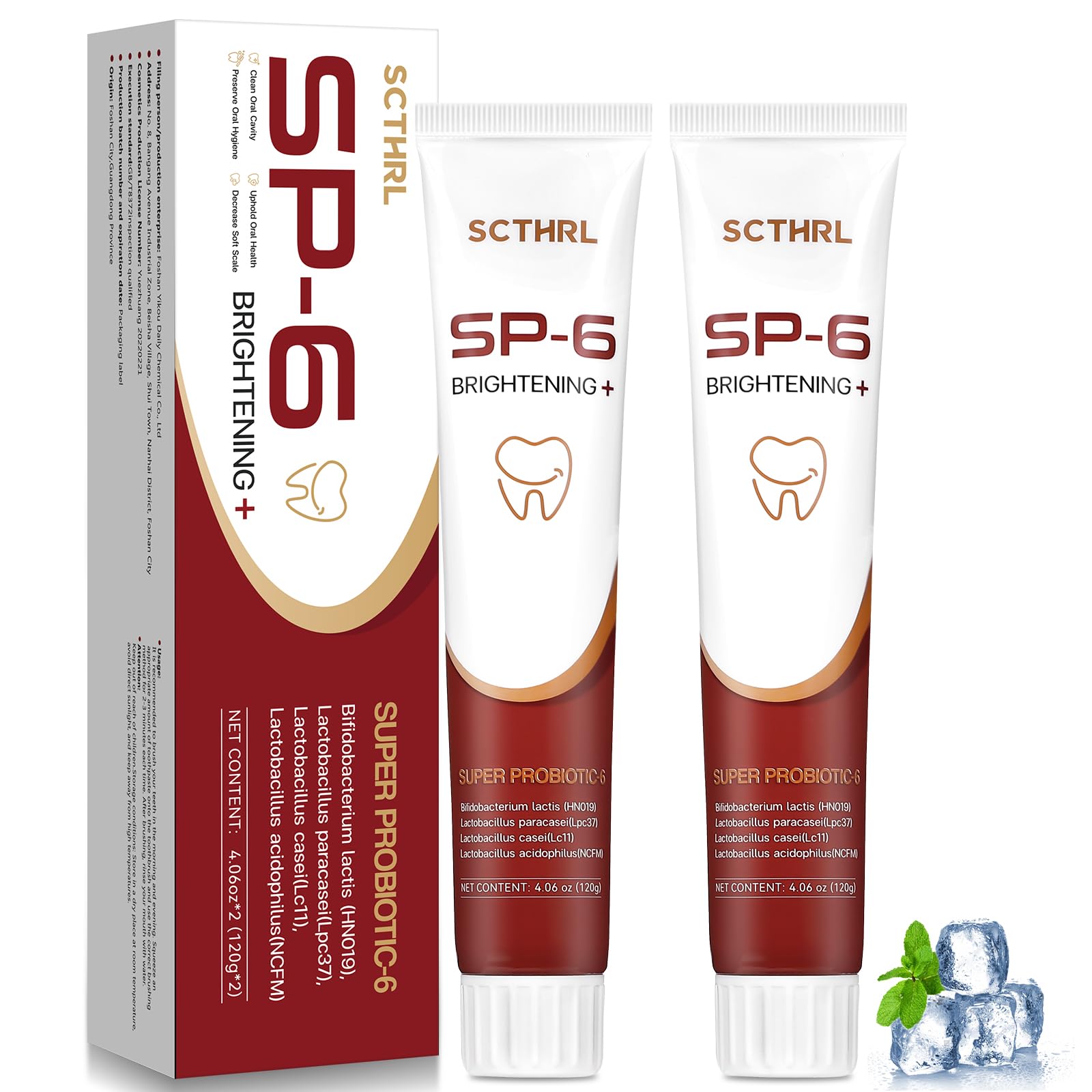 Pasta dental SCTHRL SP-6 blanqueante para una sonrisa más brillante.
