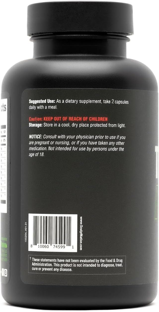 Botella trasera con instrucciones de uso de Test Boost Max para rutina diaria