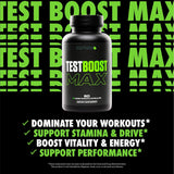 Etiqueta frontal de Test Boost Max de Sculpt Nation, señalando potencia natural y respaldo diario