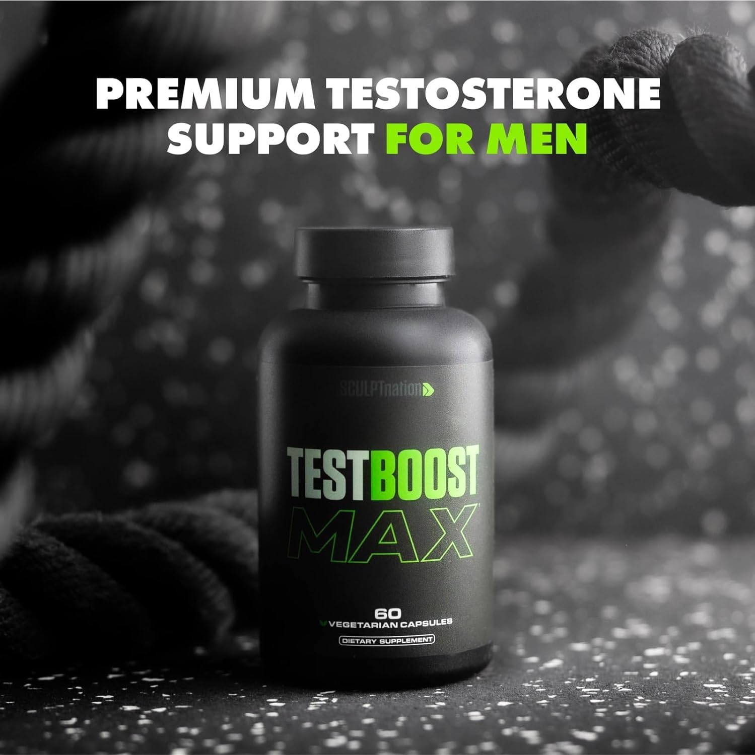 Frente de caja de Sculpt Nation Test Boost Max con logo reconocible