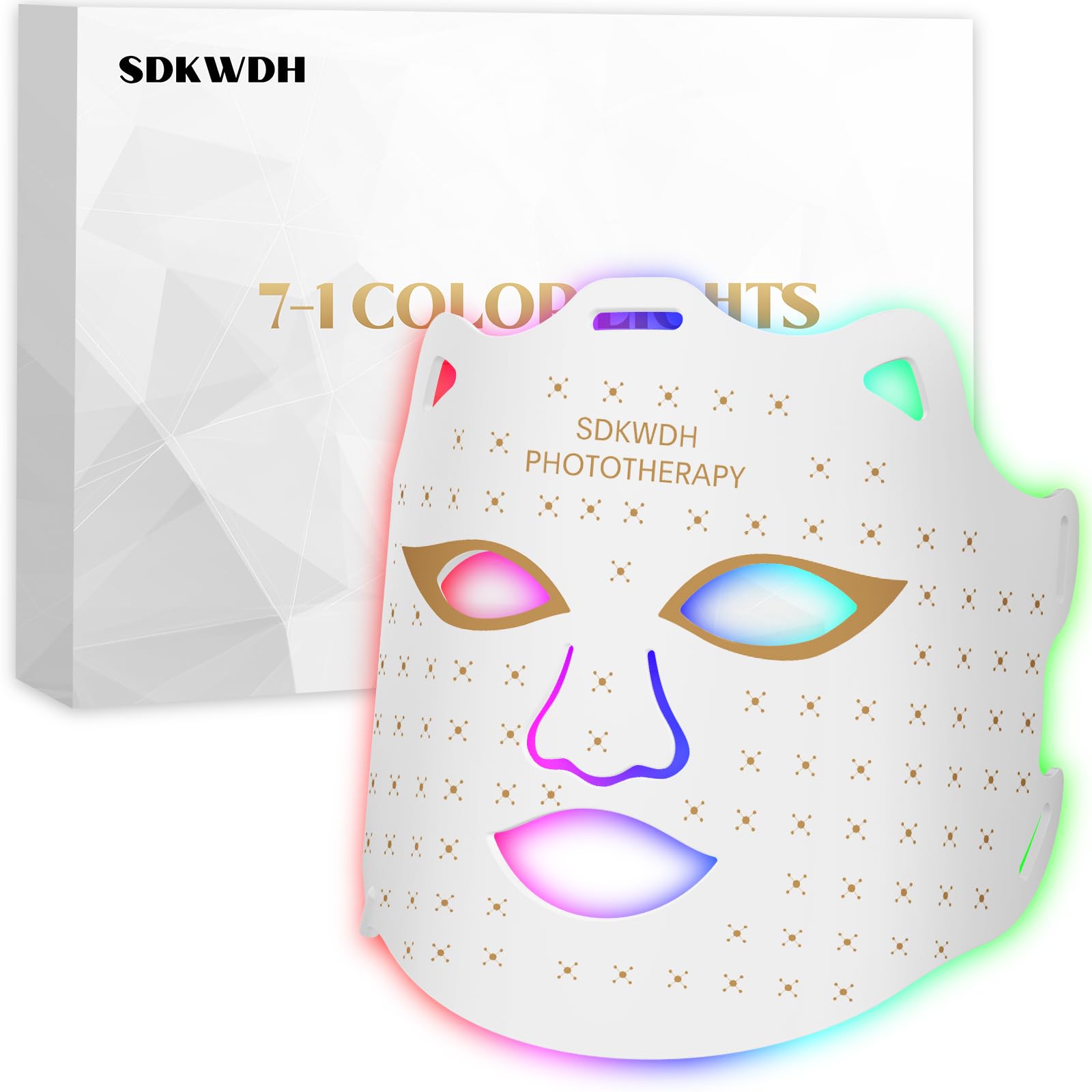 SDKWDH mascarilla de luz roja 850nm para el rostro, uso cómodo en casa.