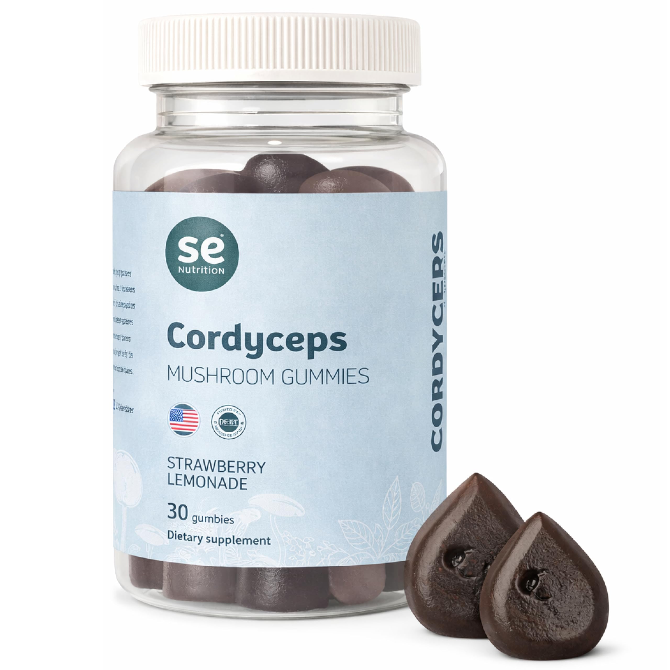 Gomitas Cordyceps SE Nutrition en empaque, snack saludable para energía sostenida.