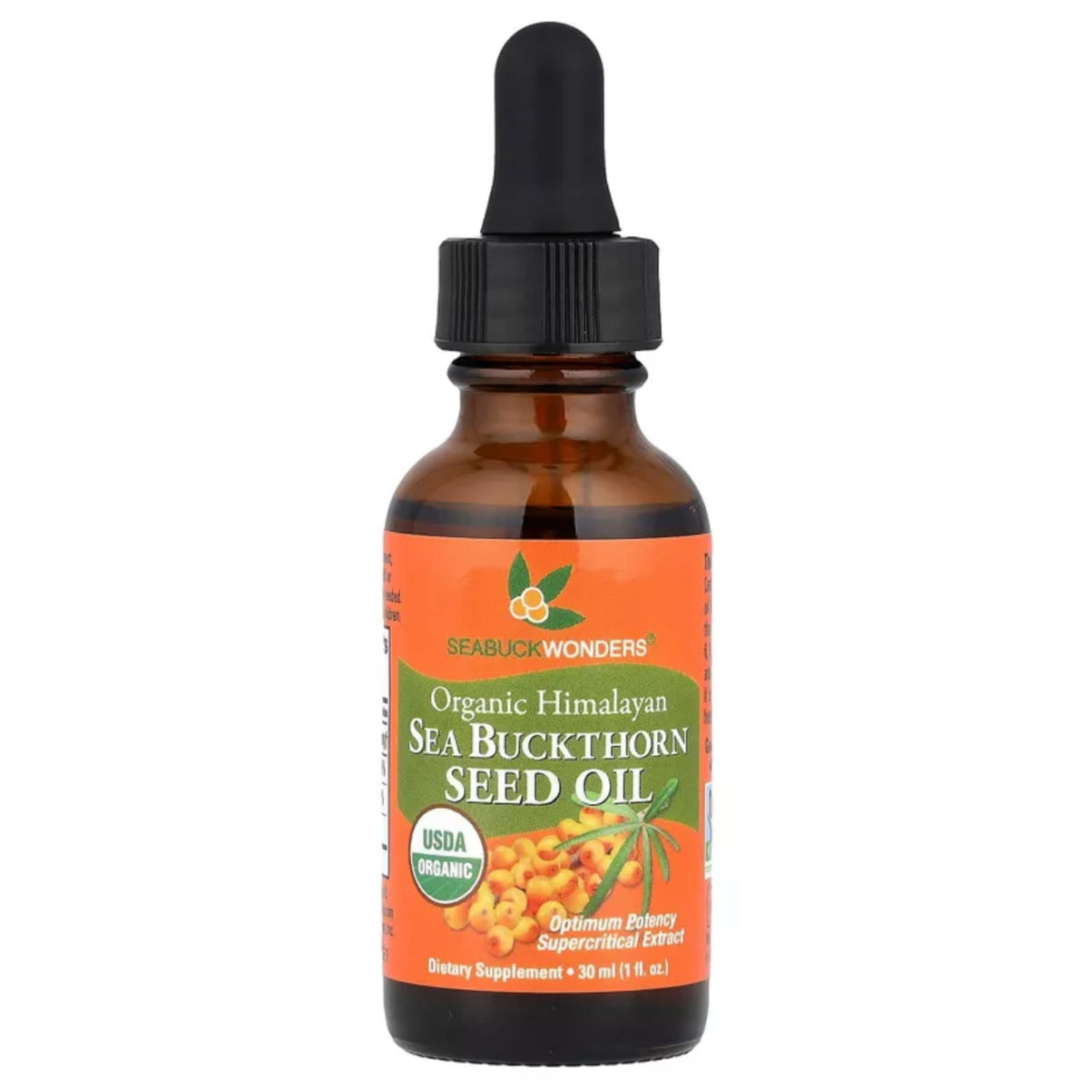 SEABUCKWONDERS aceite de espino amarillo en botella, ideal para uso diario
