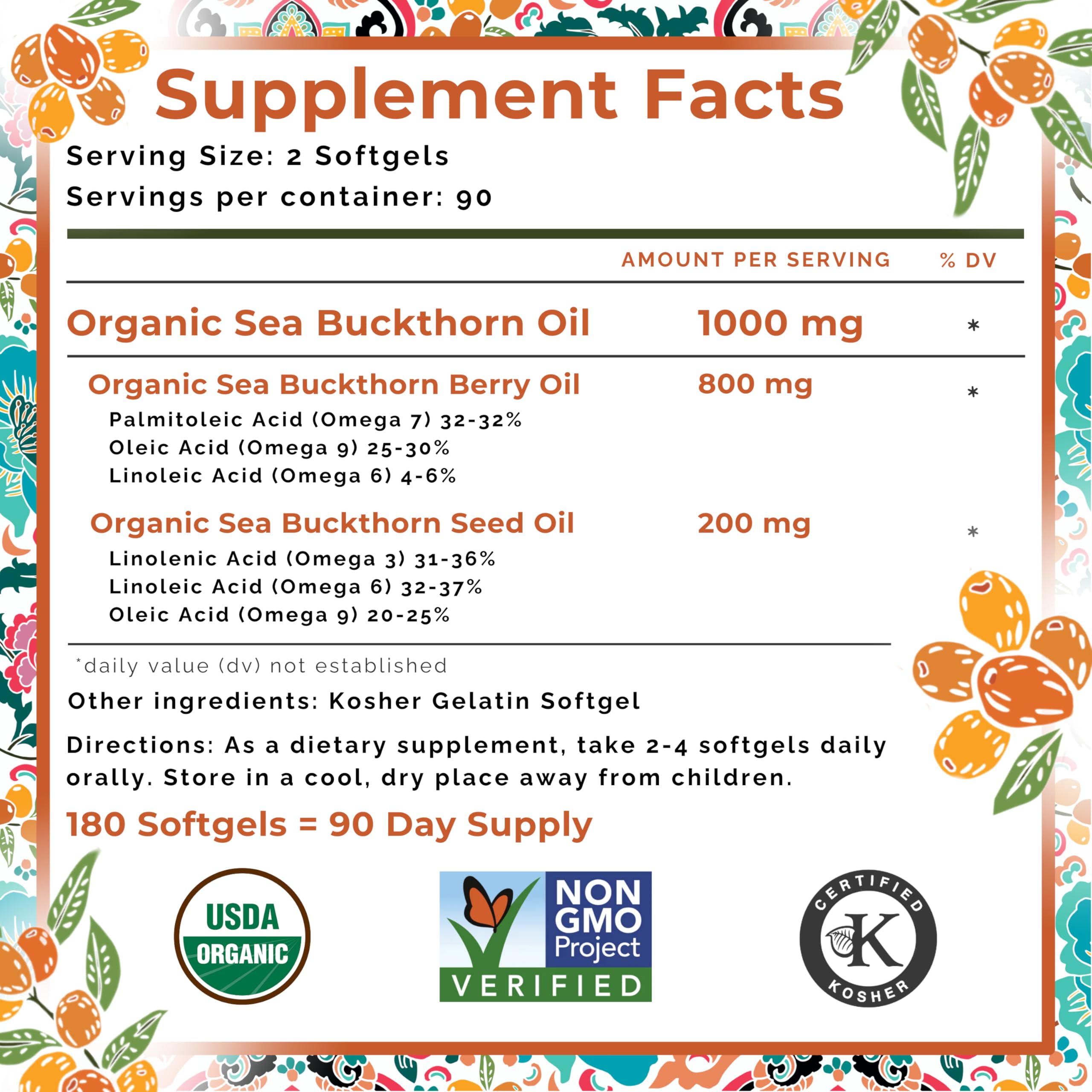 SEABUCKWONDERS fruto de Sea Buckthorn en primer plano