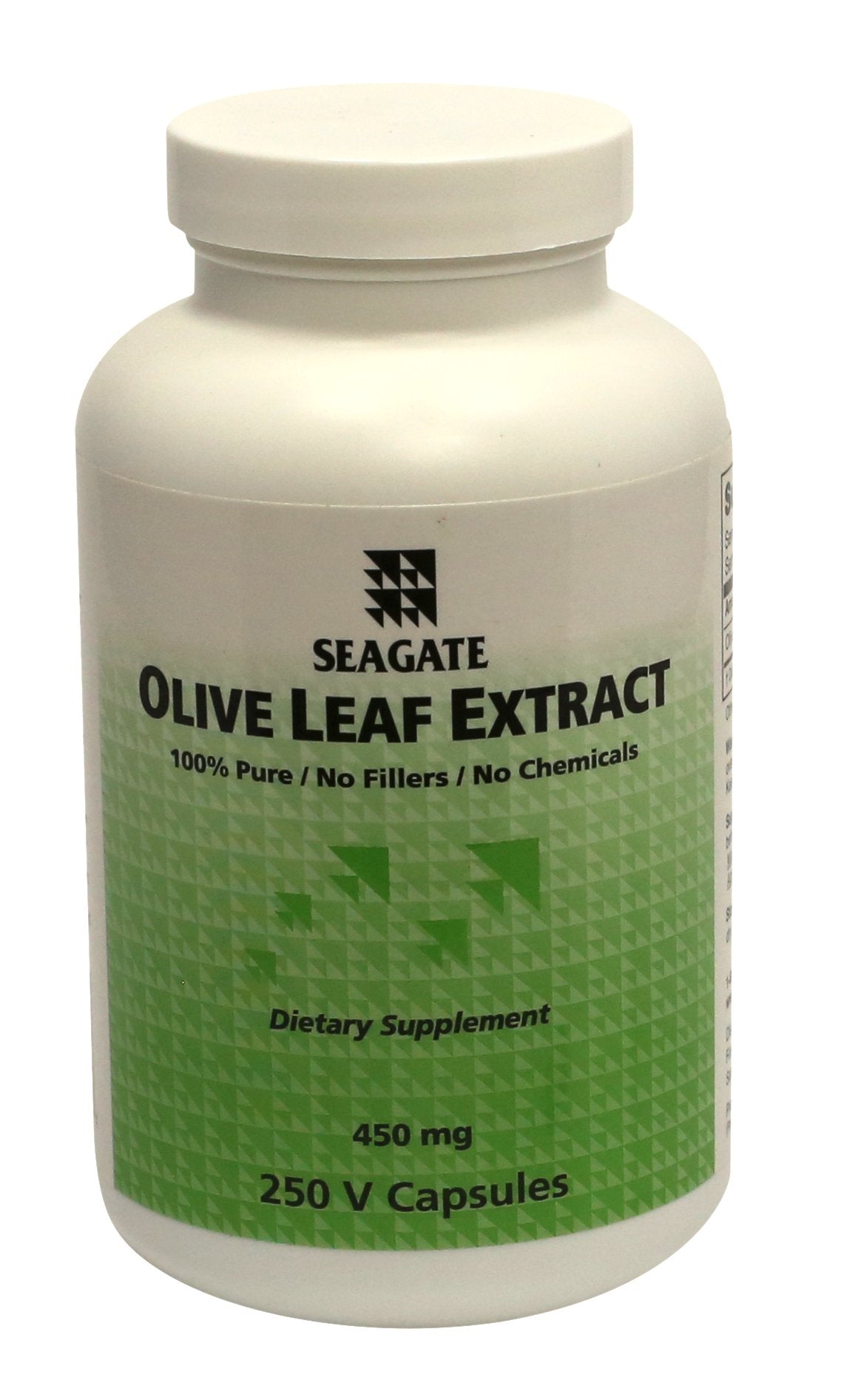 Seagate Hoja de Olivo Extracto 450 mg, botella de 250 cápsulas para uso diario