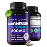 Secret Element botella cápsulas magnesio glicinato 500 mg, fácil de llevar para uso diario.