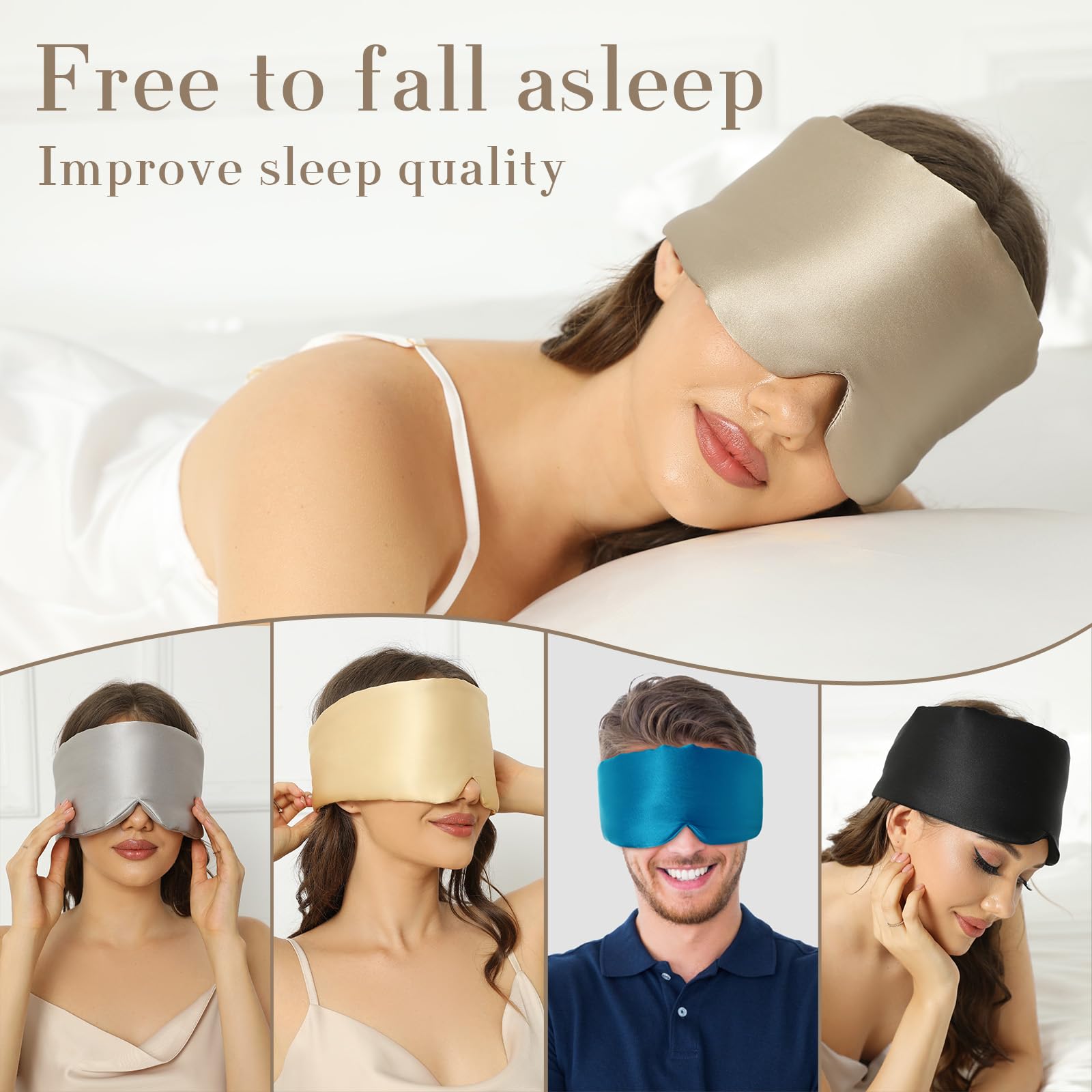 SECZIPE mascarilla para dormir de lado con cierre elástico cómodo.