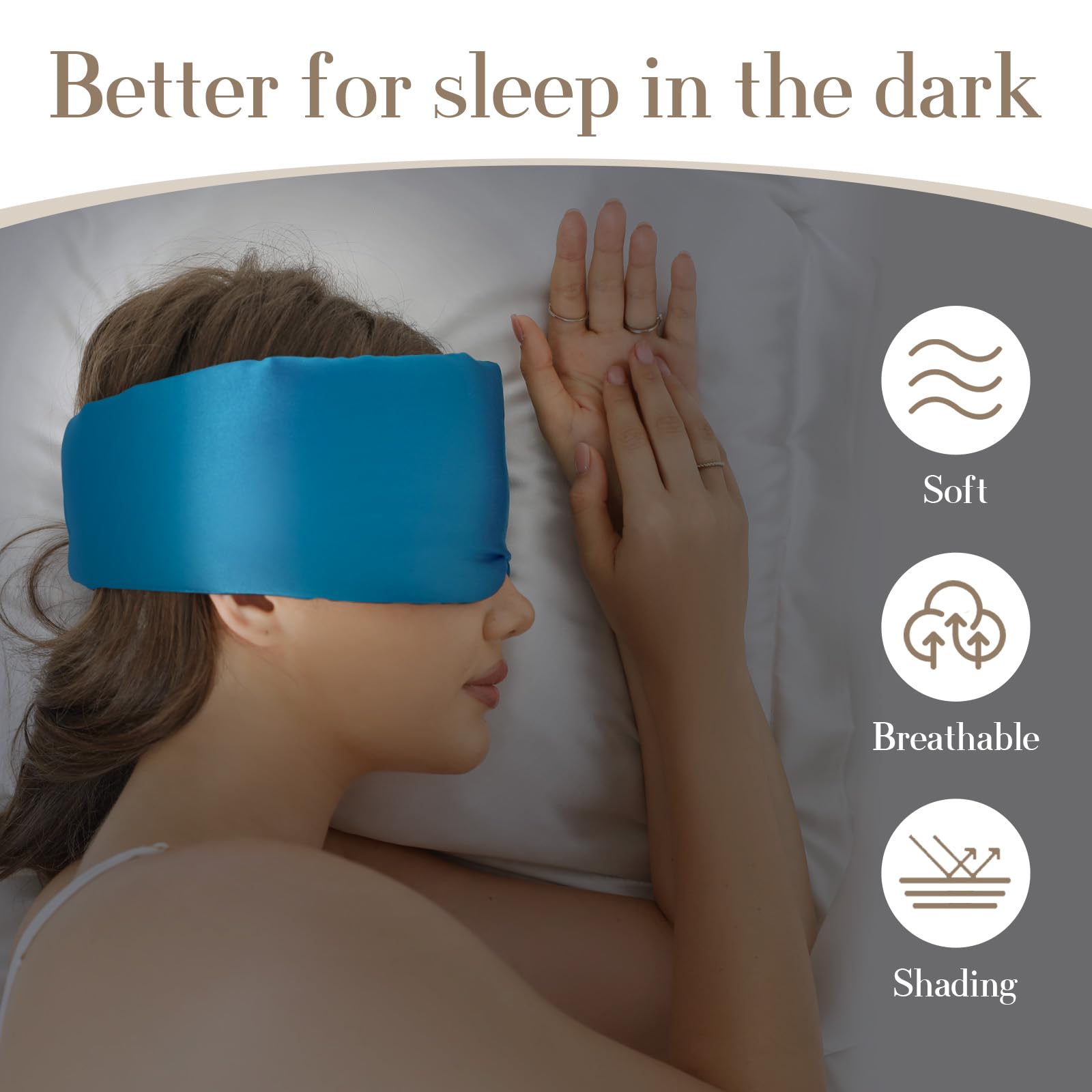 SECZIPE mascarilla con banda ajustable azul para dormir de lado