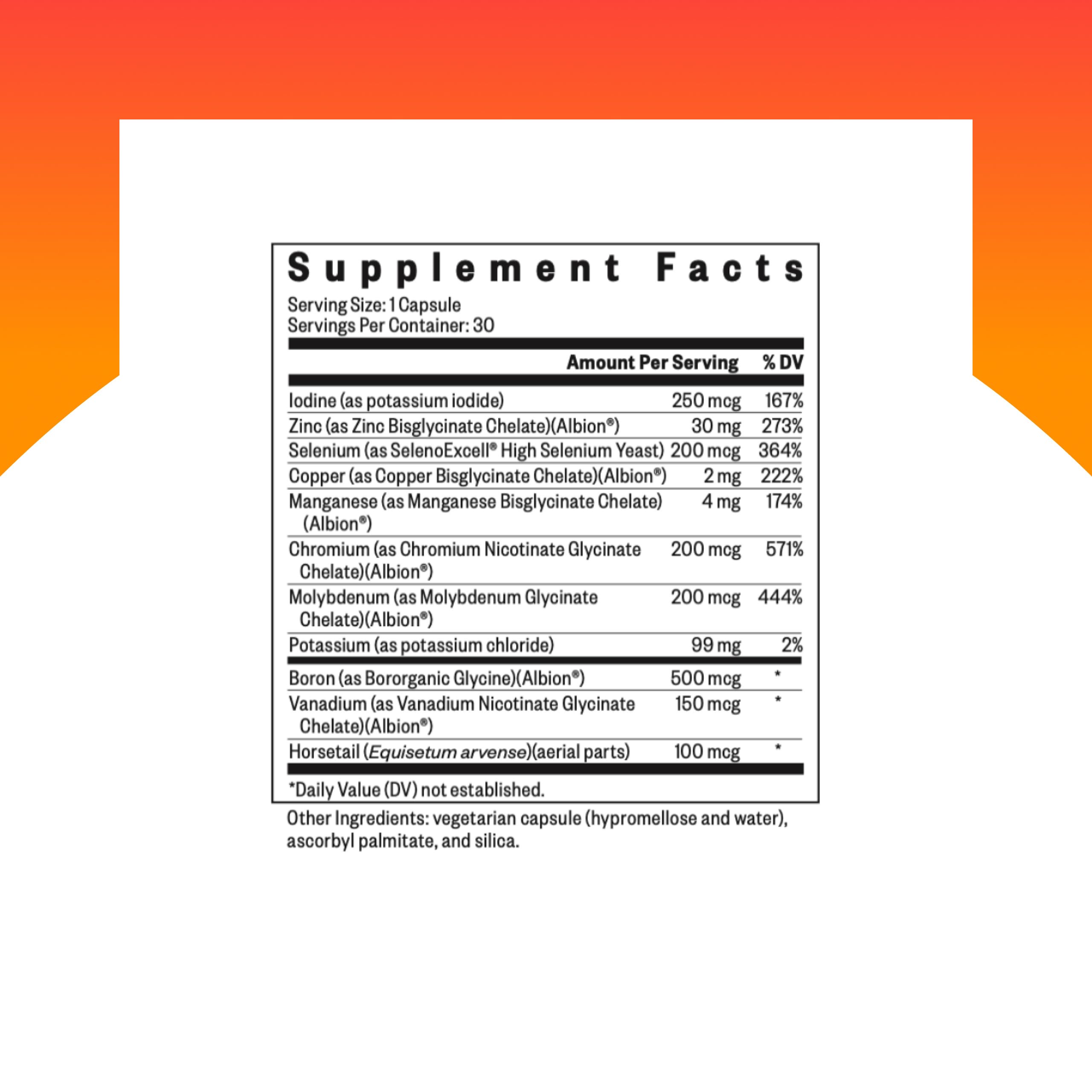 Seeking Health Trace Minerals Complex: cápsulas suaves para favorecer el equilibrio del sistema nervioso.