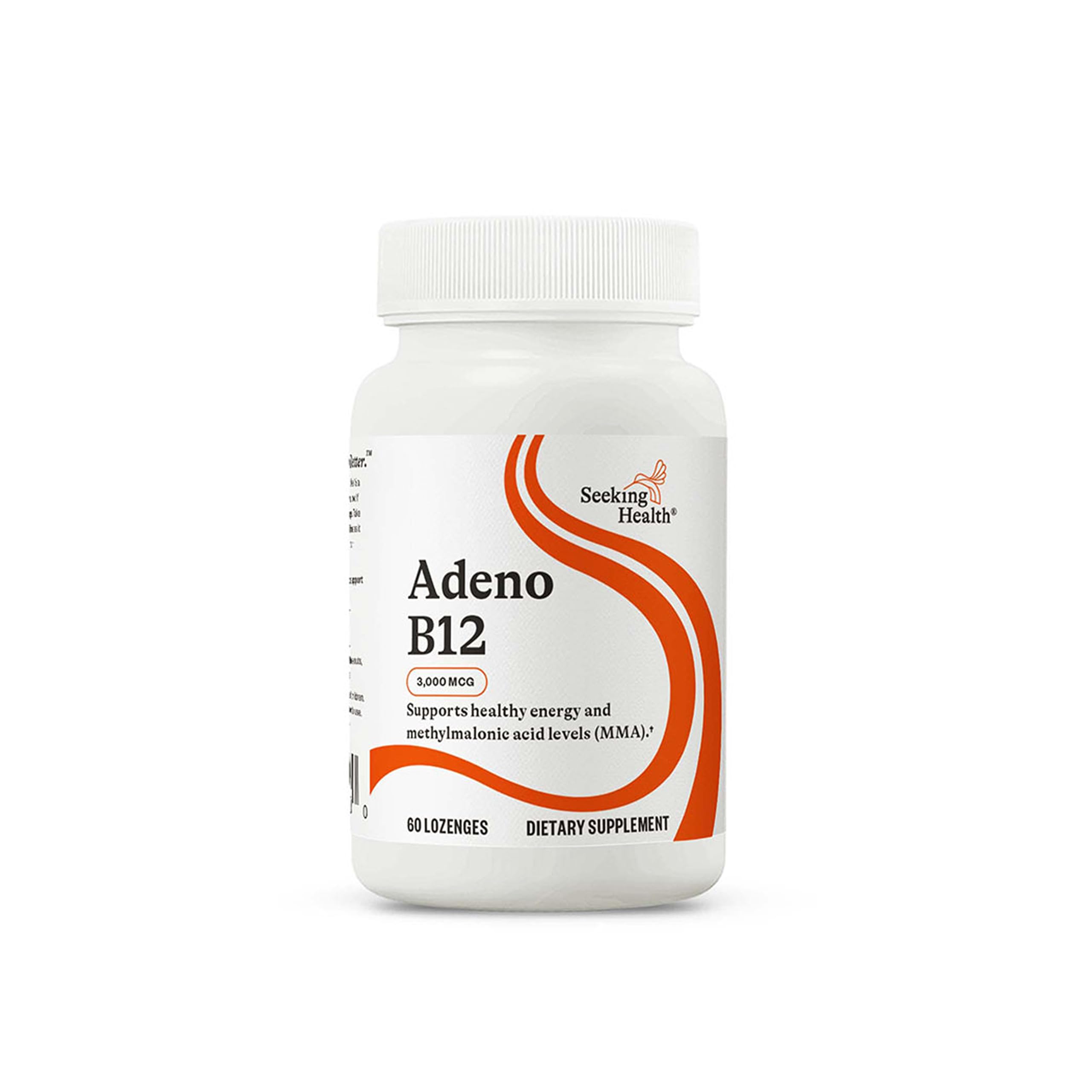 Seeking Health AdenoB12: envase con pastillas sabor cereza para energía.