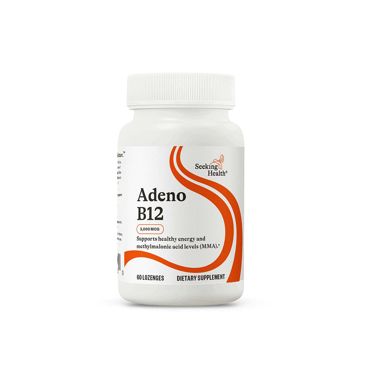 Seeking Health AdenoB12: envase con pastillas sabor cereza para energía.