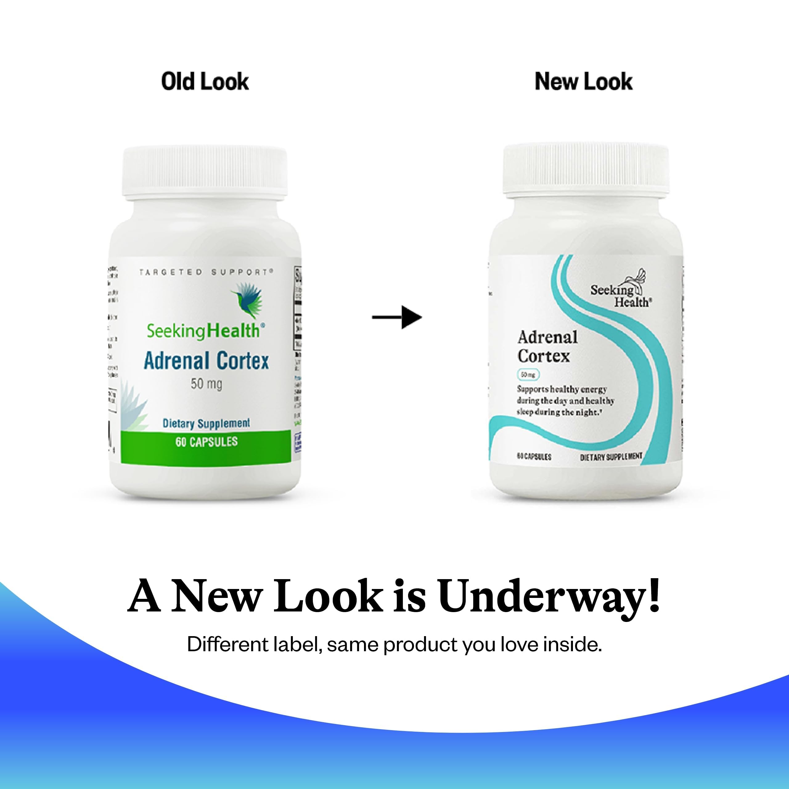 Escena saludable con Seeking Health Adrenal Cortex para energía diaria