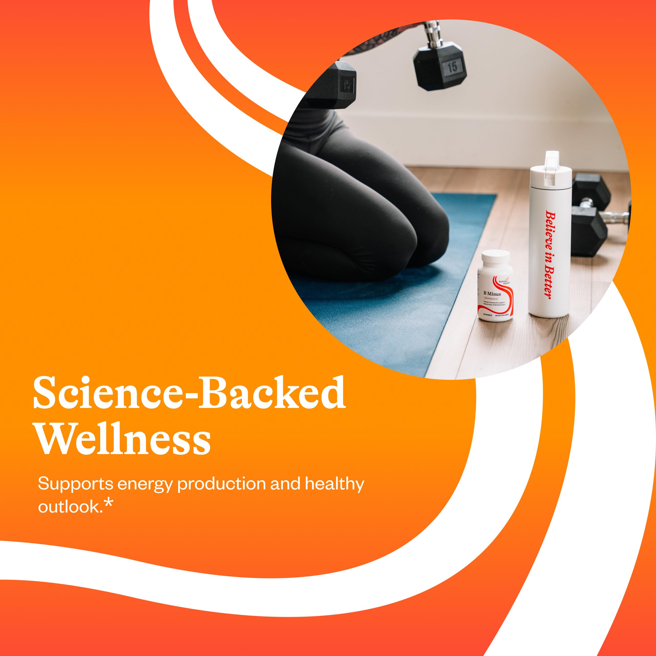 Seeking Health B-Minus: detalle de etiqueta con biotina y riboflavina.