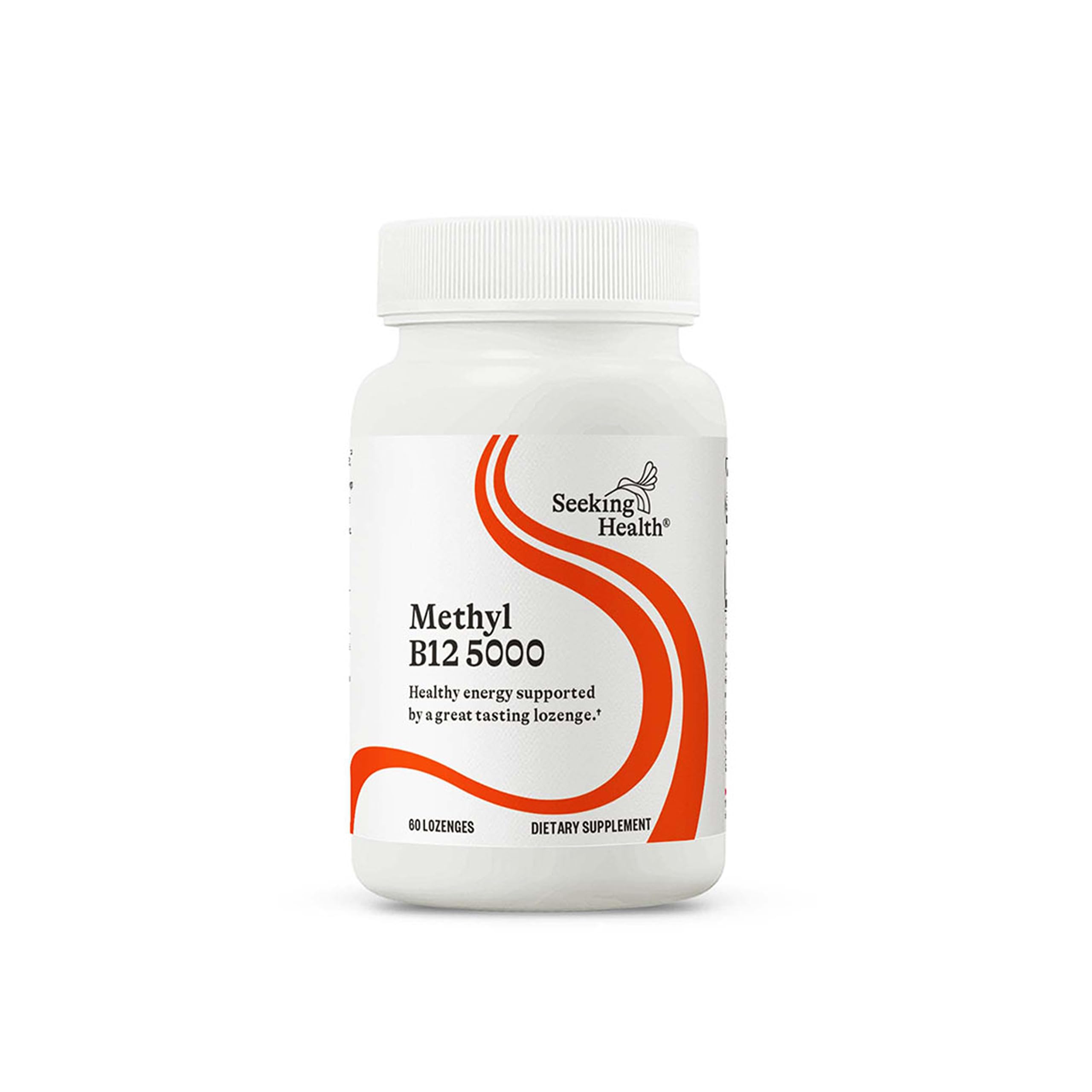 Seeking Health B12 metilcobalamina 5000 en botella, soporte para energía y metabolismo.