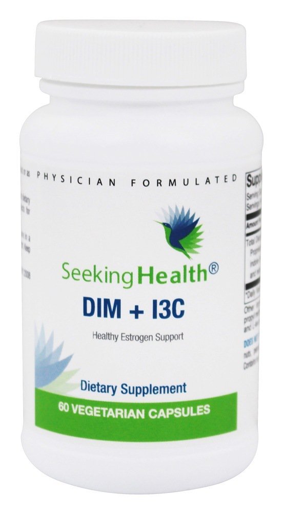 Seeking Health DIM I3C: botella con cápsulas para equilibrar estrógenos diariamente