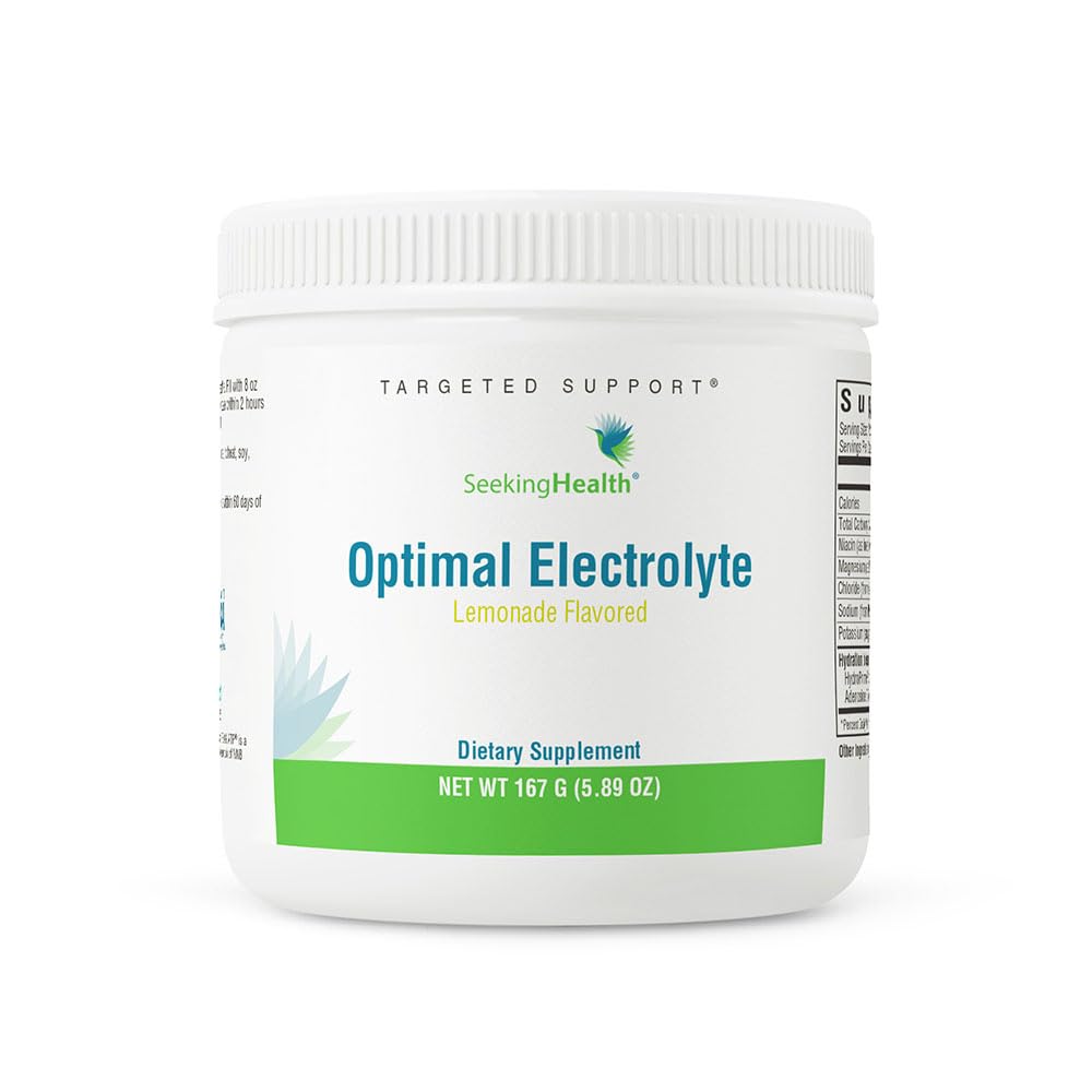 Electrolito Óptimo Seeking Health en bote, ideal para hidratación diaria.