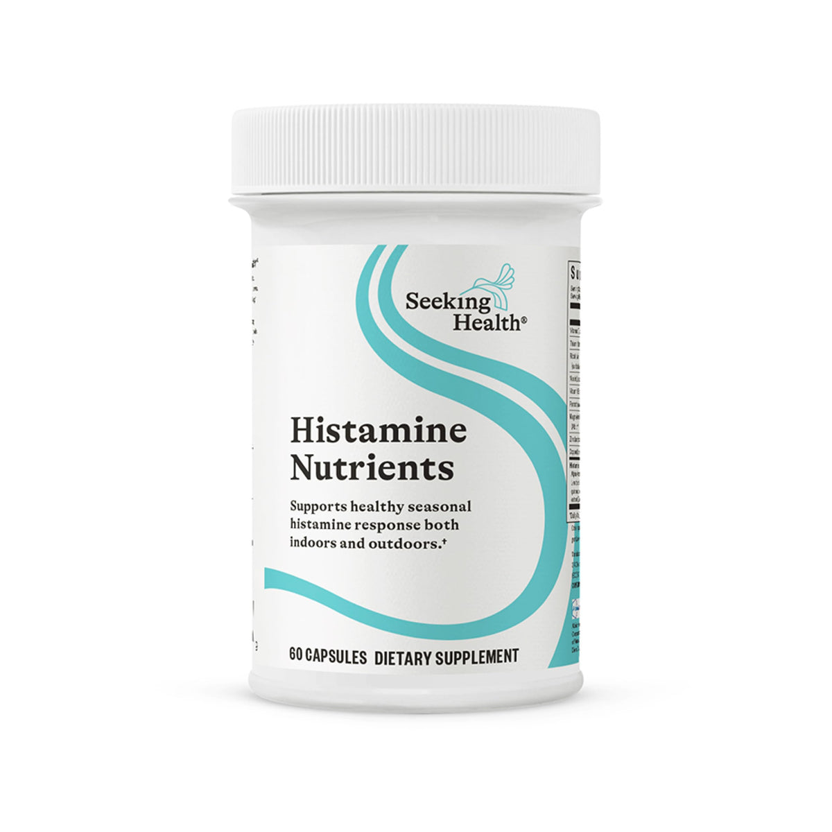 Seeking Health Histamine Nutrients, botella, apoyo suave a la histamina estacional.
