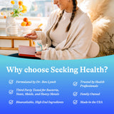 Seeking Health Histamine Nutrients, enfoque en ingredientes, incluye B1 y zinc.