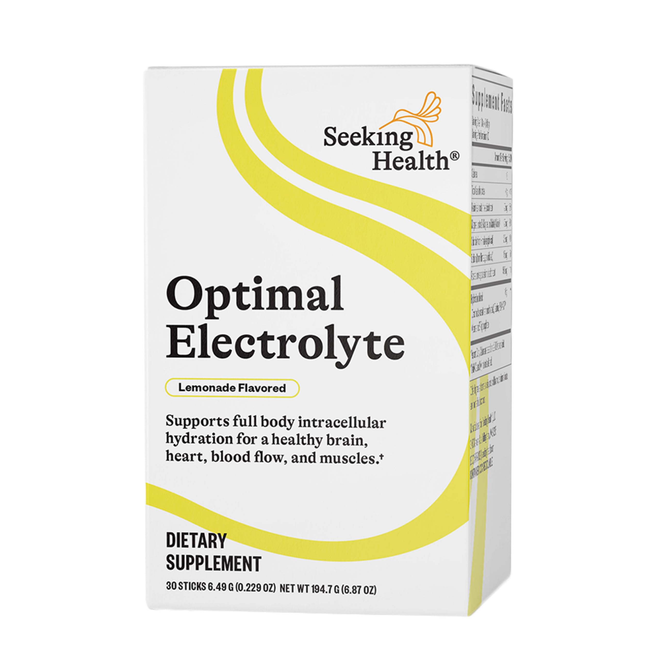 Empaque de Seeking Health Optimal Electrolyte Sticks listo para entrenamiento.