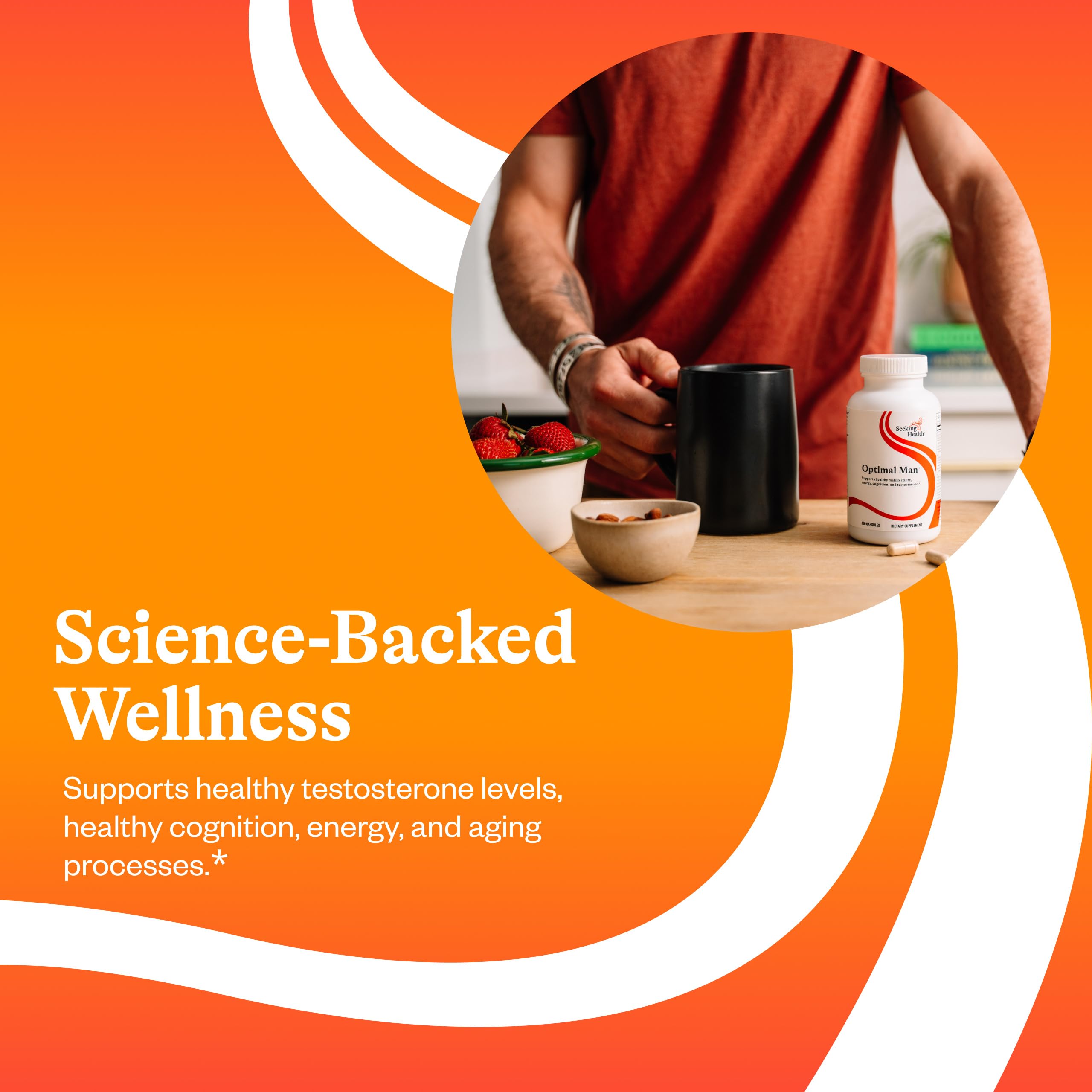 Seeking Health Optimal Man: mezcla herbal con maca y ginseng para energía.