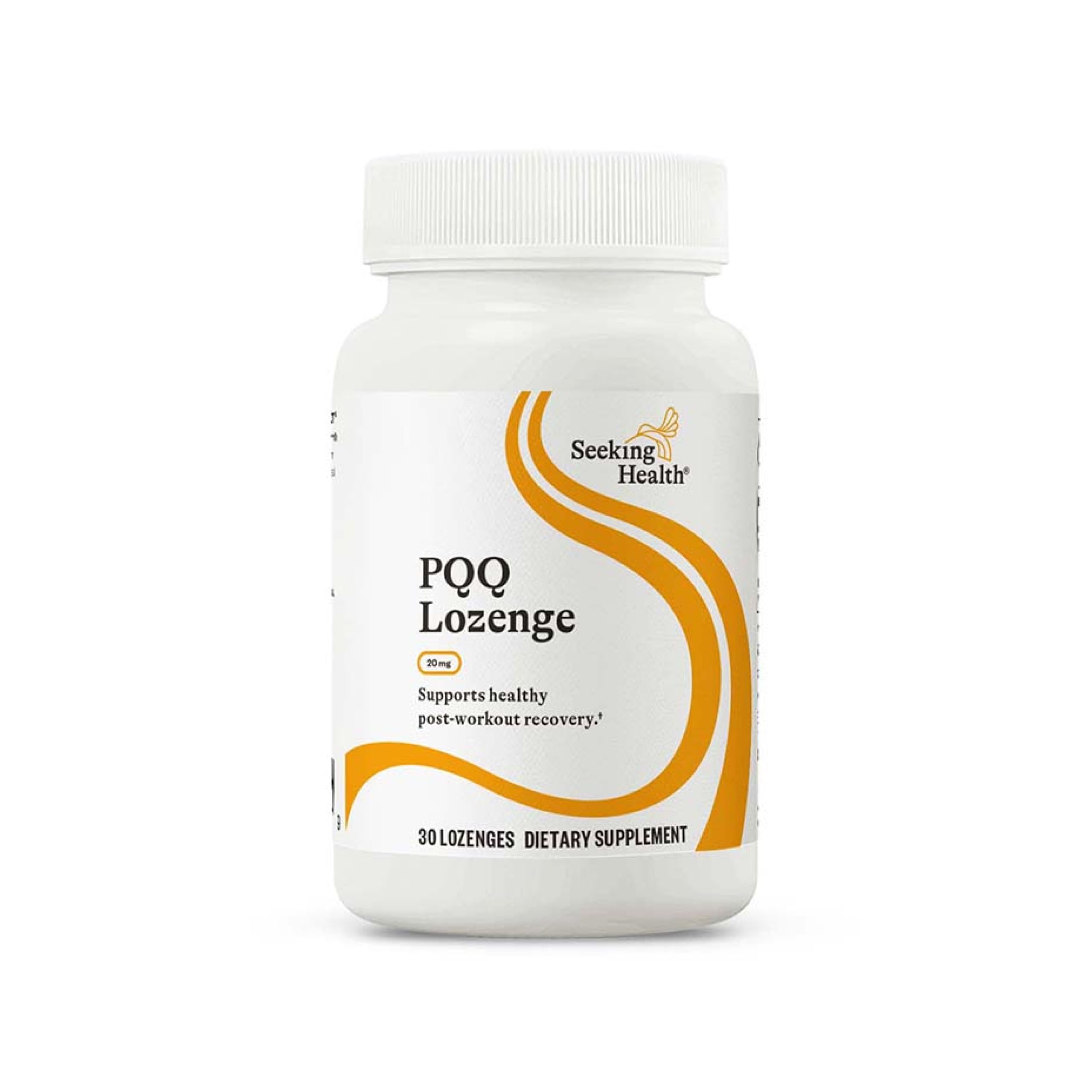 Seeking Health PQQ pastillas masticables en bote para energía diaria.