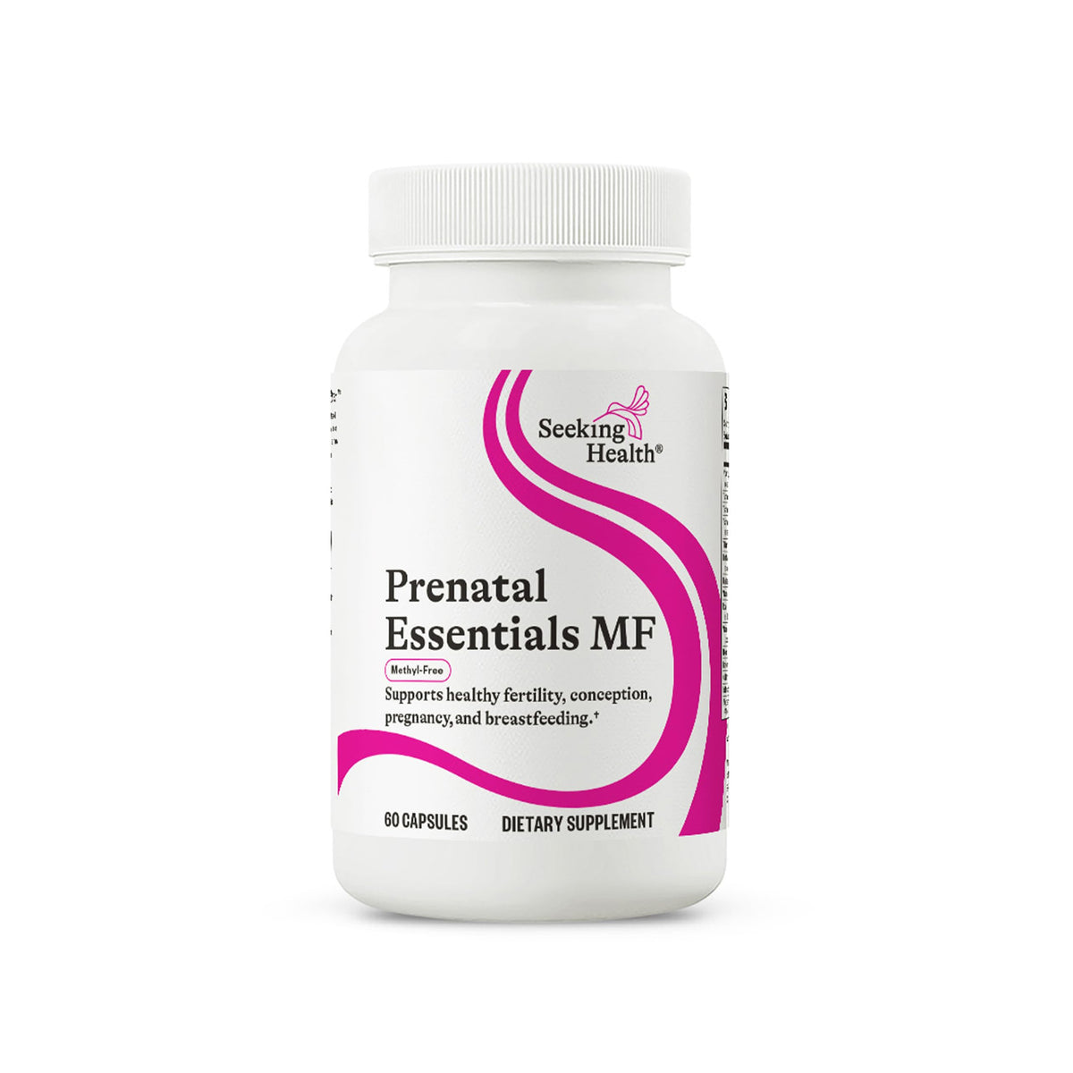 Botella de Seeking Health Prenatal Essentials MF lista para uso diario