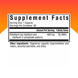 Riboflavina Seeking Health: frasco de 60 cápsulas para uso diario
