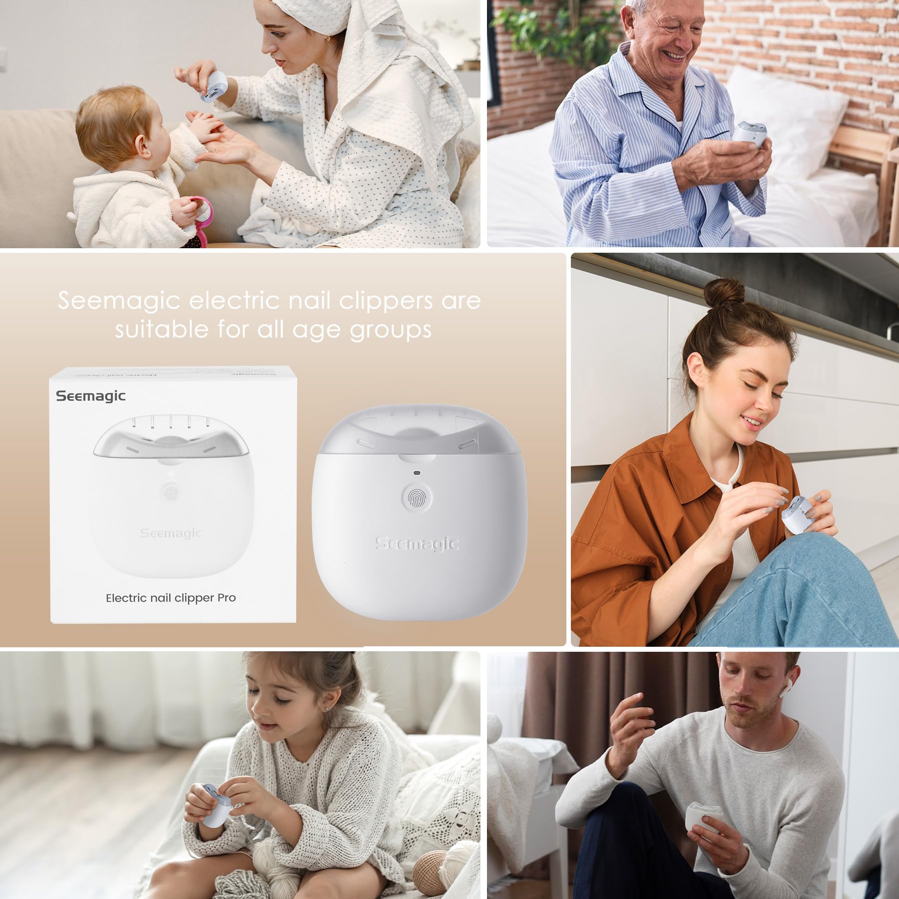 Seemagic cortauñas electrico regalo práctico para familiares y cuidadores.