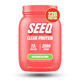 SEEQ Clear Whey Isolate Watermelon Wave bottle pour for a refreshing post-workout sip