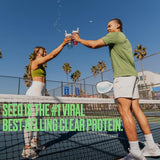 SEEQ Clear Whey Isolate Watermelon Wave label closeup highlighting zero sugar