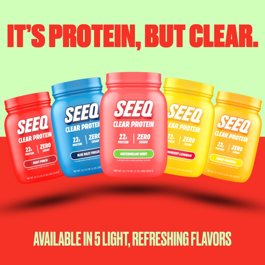 SEEQ Clear Whey Isolate Watermelon Wave post-workout scene in a gym setting