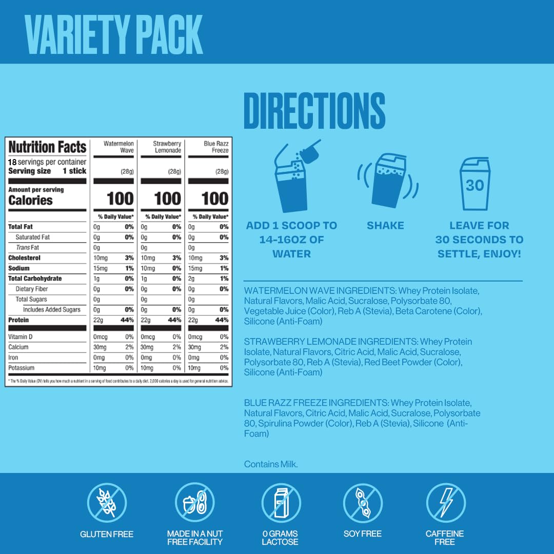 Seeq Protein, sabor Blue Razz Freeze, refrescante para recuperación