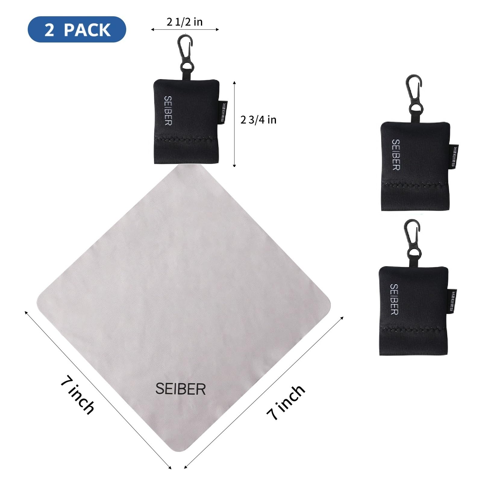 SEIBER paño microfibra 7x7 para anteojos, laptops y cámaras, sin rayas