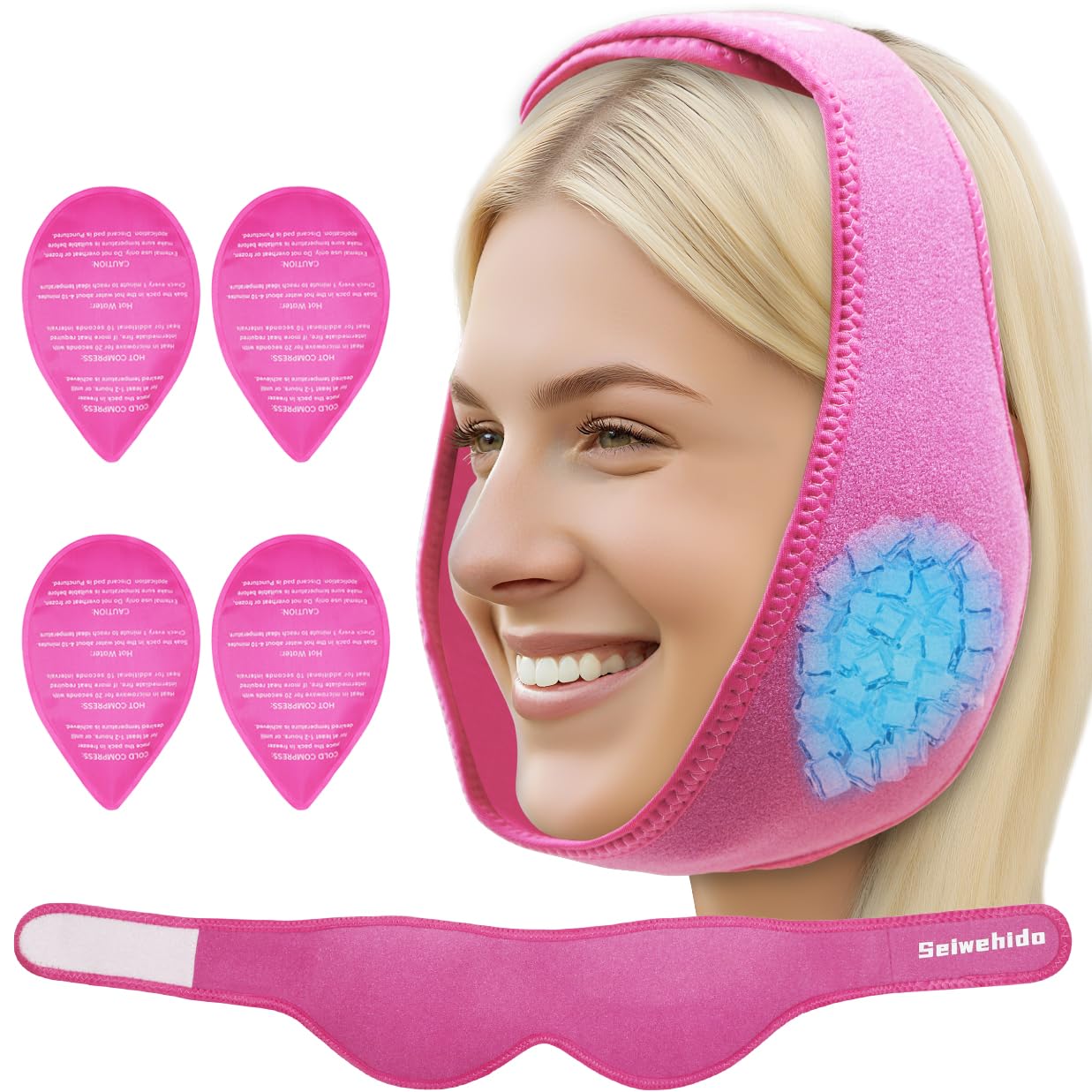 SEIWEHIDO almohadilla frío cara-mandíbula con confort y contorno para dolor facial