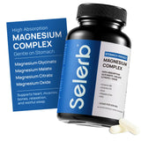 Selerb complejo de magnesio en botella para apoyo diario.