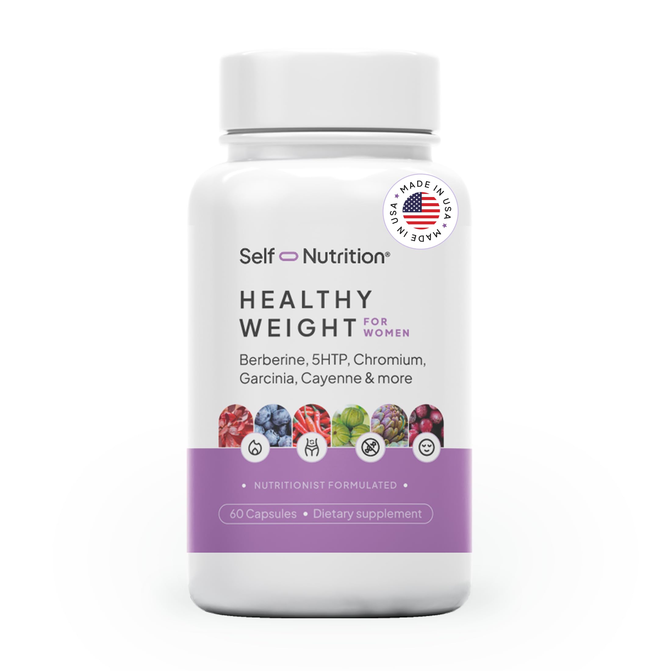 SELF NUTRITION botella con diseño claro para apoyo metabólico potencial