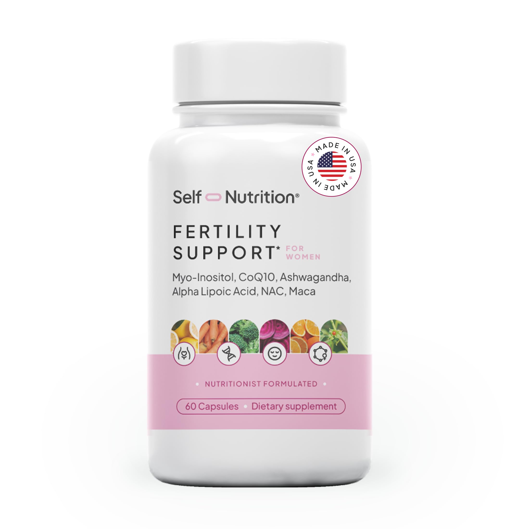 SELF NUTRITION Fertility Support, botella volcado: apoyo diario para regularidad del ciclo.