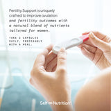 SELF NUTRITION Fertility Support, etiqueta vegana: opción limpia para dietas sin productos animales.